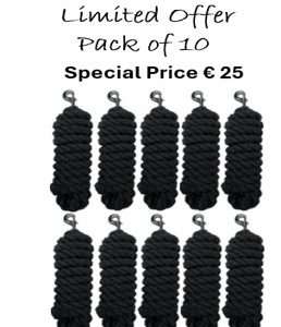 COTTON LEAD ROPE Pack of 10 - Black