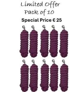 COTTON LEAD ROPE Pack Of 10 - Burgundy