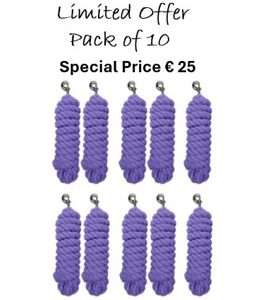 COTTON LEAD ROPE Pack of 10 - Purple