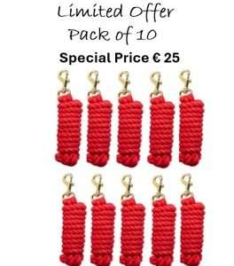 COTTON LEAD ROPE Pack of 10 - RED