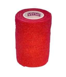 VetSet WrapTec Multi-Purpose Self-Adherent Cohesive Bandage 10cm x 4.5m - Red