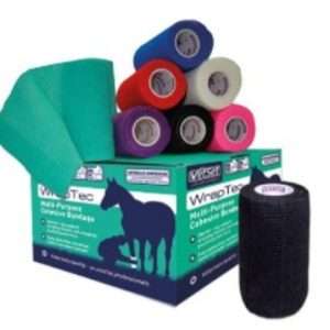 VetSet WrapTec Multi-Purpose Self-Adherent Cohesive Bandage 10cm x 4.5m - Black