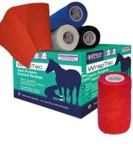VetSet WrapTec Multi-Purpose Self-Adherent Cohesive Bandage 10cm x 4.5m - RED