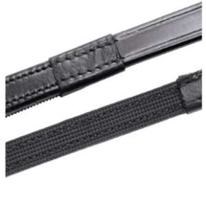 Hy EQUESTRIAN Half Rubber Show Reins - Black